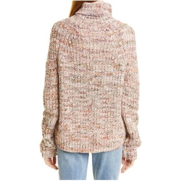 NWOT LINED Brand Luxie Marled Multicolor Knit Wool Blend Turtleneck Sweater XS - Picture 5 of 7